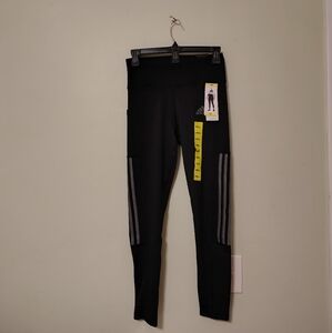 Adidas Black and Gray Three-Stripe Pants